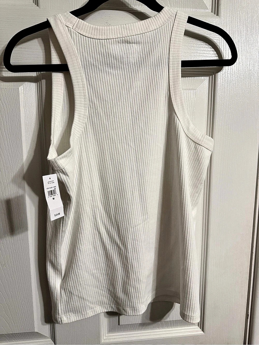 Gap High Neck Ribbed Tank Top White Medium